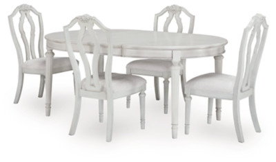 Benchcraft Montelaine Antique White Dining Table and 4 Chairs