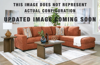 Ashley Aviemore Stone 2-Piece Sectional with Ottoman