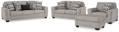 Ashley Avenal Park Flannel Sofa, Loveseat, Chair and Ottoman
