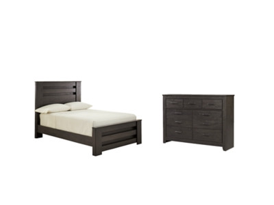 Brinxton Charcoal Full Panel Bed with Dresser