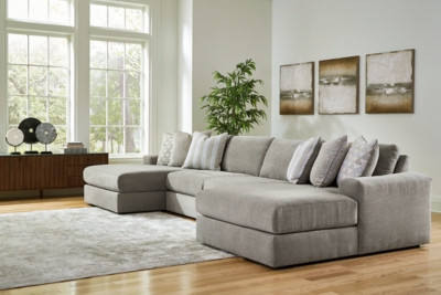 Ashley Avaliyah Ash 4-Piece Double Chaise Sectional
