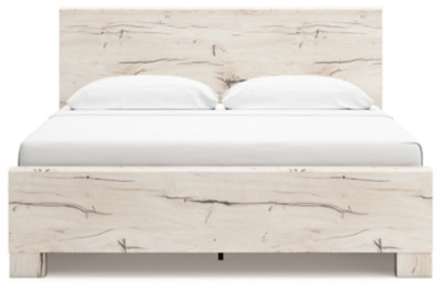 Ashley Lawroy Light Natural King Panel Bed with Storage and 2 Nightstands B100/14/B2310/56/58/60(2)/92(2)