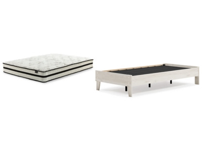 Socalle Light Natural Twin Platform Bed with Mattress EB1864/111/M696/11