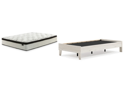 Socalle Light Natural Twin Platform Bed with Mattress EB1864/111/M697/11