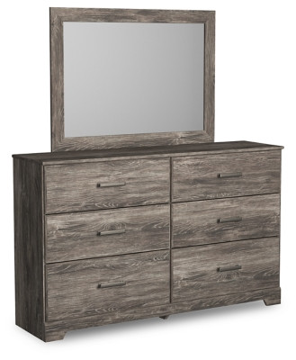 Ralinksi Gray Twin Panel Bed with Mirrored Dresser and 2 Nightstands