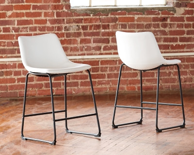 Ashley Centiar White Counter Height Bar Stool (Set of 2)