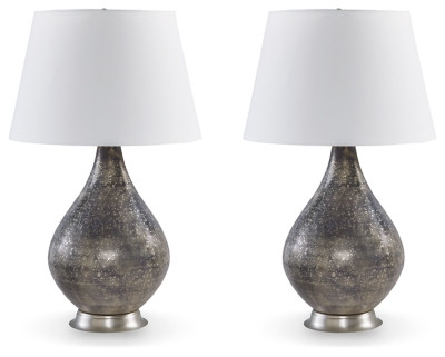 Bluacy Antique Gray 2-Piece Table Lamp Set