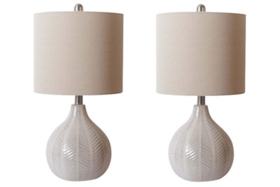 Rainermen Off White 2-Piece Table Lamp Set