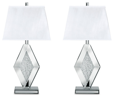 Prunella Silver Finish 2-Piece Table Lamp Set