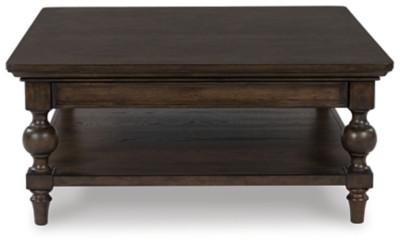 Ashley Veramond Dark Brown Coffee Table with 1 End Table