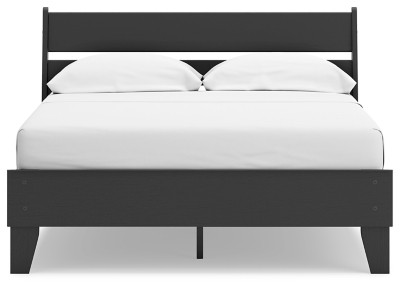 Ashley Socalle Black Full Panel Platform Bed with Dresser, Chest and 2 Nightstands