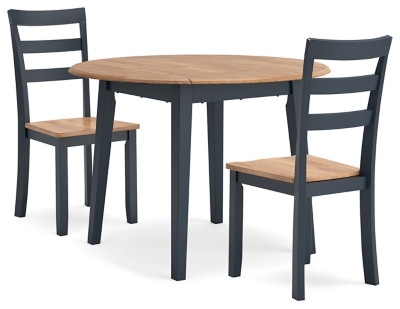 Ashley Gesthaven Natural Blue Dining Table and 2 Chairs