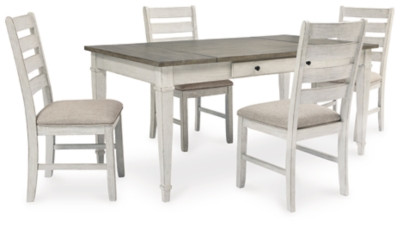 Skempton White Light Brown Dining Table and 4 Chairs