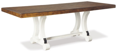 Ashley Valebeck White Brown Dining Table