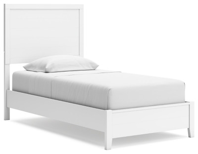 Binterglen White Twin Panel Bed with Nightstand