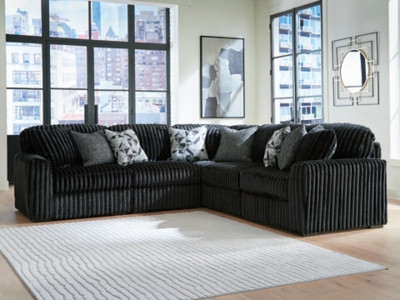 Ashley Midnight-Madness Onyx 3-Piece Sectional on sale at Bargains