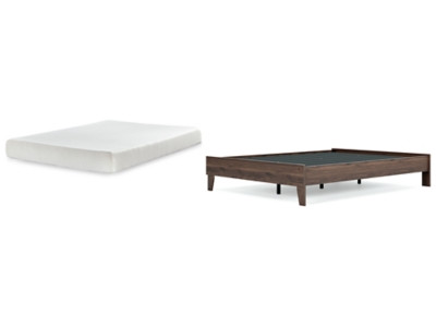 Calverson Mocha Queen Platform Bed with Mattress EB3660/113/M726/31