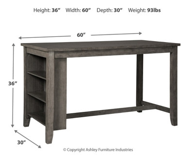 Ashley Caitbrook Gray 5-Piece Counter Height Dining Set with Table and 4 X-Back Barstools