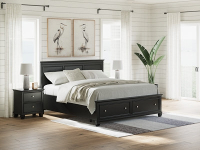 Ashley Lanolee Black California King Panel Storage Bed