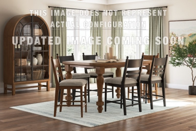 Ashley Chadworth Brown Black Dining Table and 6 Chairs D824/55B