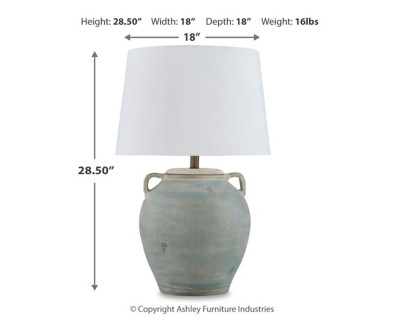 Ashley Shawburg Antique Green 2-Piece Table Lamp Set