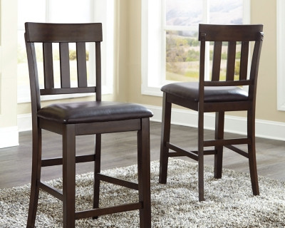 Haddigan Dark Brown Counter Height Dining Table and 6 Barstools PKG024550