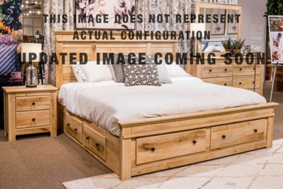 Ashley Fenderport Whitewash King Panel Storage Bed, Dresser, Mirror, Chest and Nightstand B100/14/B1171/56/58/60/95/31/36/46/92