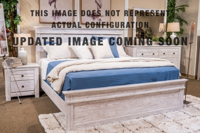 Ashley Fenderport Whitewash King Panel Storage Bed, Dresser and Nightstand B100/14/B1171/56S/58/60(2)/31/92