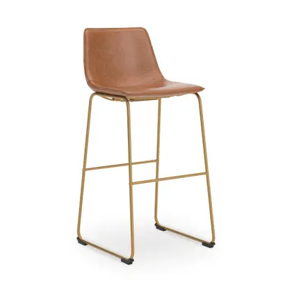 Ashley Crandox Brown Gold Bar Height Bar Stool (Set of 2)