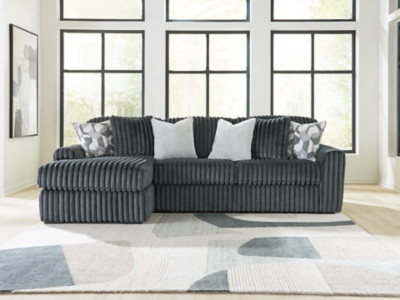 Ashley Midnight-Madness Gunmetal 2-Piece Sectional Sofa Chaise on