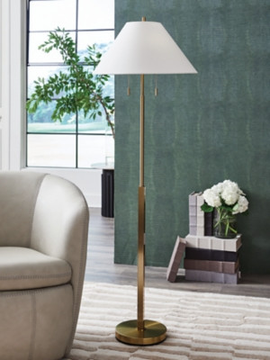 Ashley Haigwood Gold Finish Floor Lamp