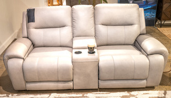 Ashley Trendsetter Ash Power Reclining Loveseat with Audio Seating