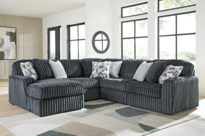 Ashley Midnight-Madness Gunmetal 5-Piece Sectional with Chaise
