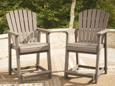 Ashley Sandy Dune Medium Brown Outdoor Counter Height Bar Stool (Set of 2)