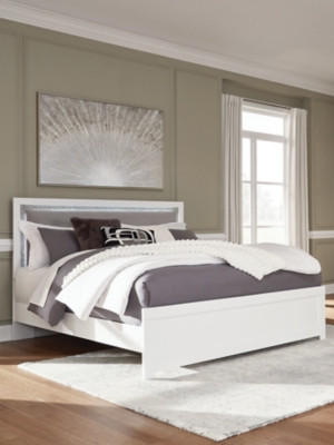 Ashley Raechalla White King Upholstered Panel Bed