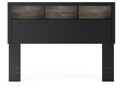 Ashley Jonnifer Black Gray Lighted Queen Bookcase Headboard