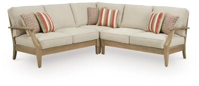Ashley Clare View Beige 3-Piece Outdoor Sectional