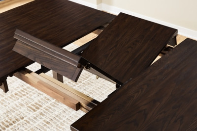 Ashley Haddigan Dark Brown Counter Height Dining Table and 8 Barstools