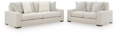Ashley Evanley Linen Sofa and Loveseat