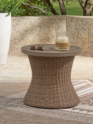 Ashley Revare Beach Beige Outdoor End Table P790-706