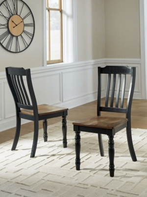 Ashley Loganeer Black Brown Dining Chair (Set of 2)