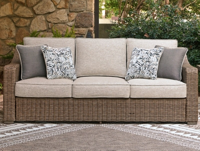 Ashley Revare Beach Beige Outdoor Sofa with Cushion