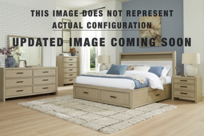 Ashley Calmoro Gray Queen Bookcase Bed, Dresser, Mirror and Chest