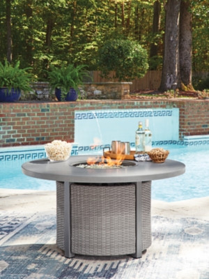 Ashley Dillon Beach Gray Outdoor Fire Pit Table