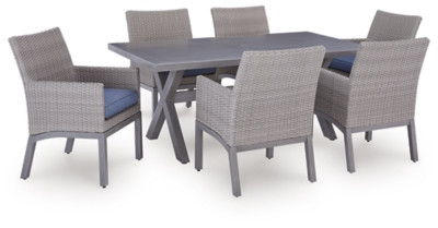 Ashley Dillon Beach Gray Outdoor Dining Table and 6 Chairs P418/625/601A(3)