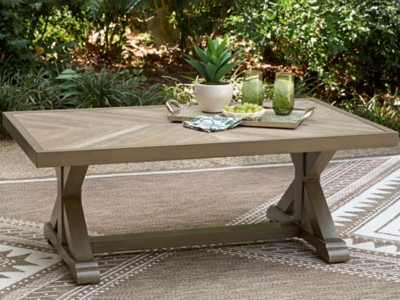 Ashley Revare Beach Beige Outdoor Coffee Table