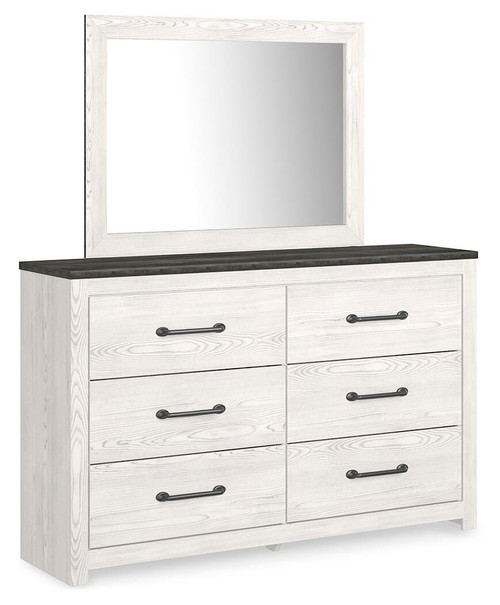Ashley Gerridan White Gray King Panel Bed, Dresser, Mirror, Chest and 2 Nightstands