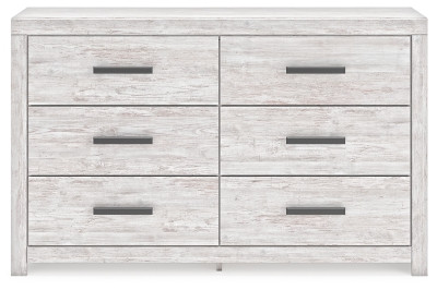Ashley Cayboni Whitewash King Panel Bed, Dresser and 2 Nightstands