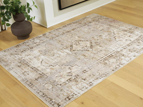 Ashley Livdon Brown Beige Gray Washable Medium Rug