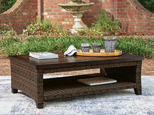 Ashley Drakes Beach Dark Brown Outdoor Coffee Table